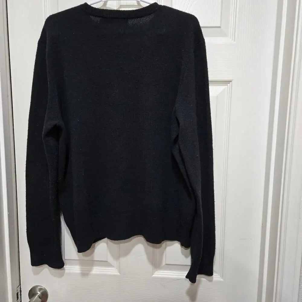 Polo Ralph Lauren Black Lambswool V Neck Sweater XL